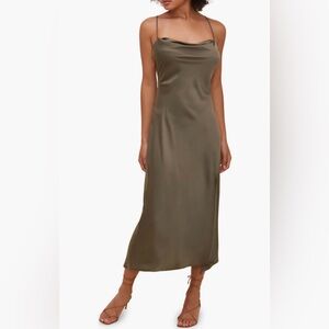 Astr Gaia Cowl Neck Satin Dress
